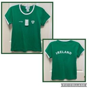 LANSDOWNE Ireland shamrock ring neck short sleeved embroidered tee unisex